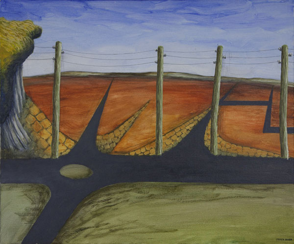 Roads across the orange land </br>2012 oil on canvas</br>50x60cm