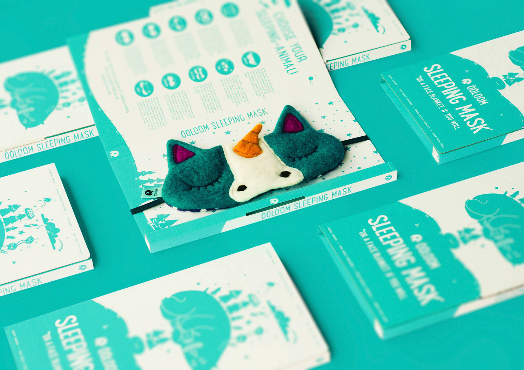 Ööloom unicorn mask with packaging, 2016. 