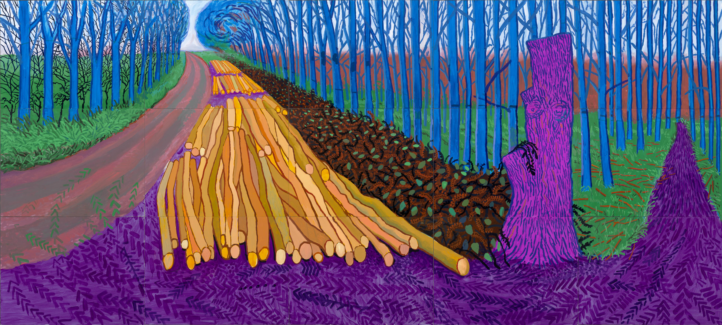 David Hockney: More Felled Trees on Woldgate, 2008. 
