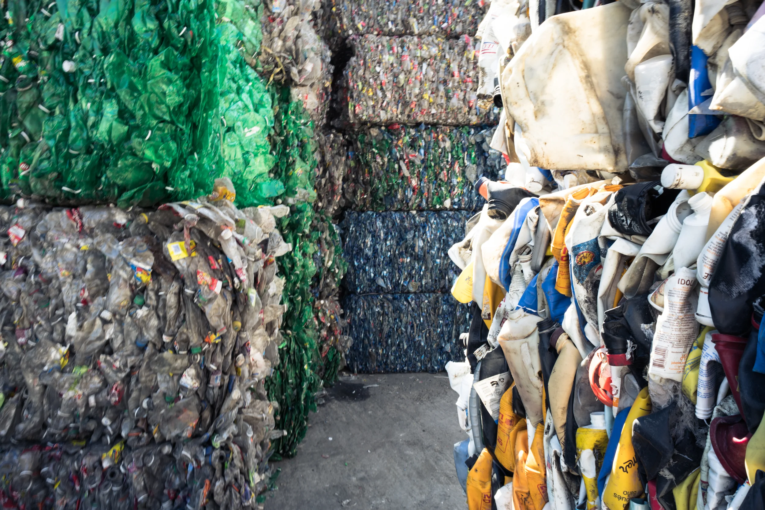 Bales of plastic. 