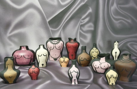Idols: Wheel thrown, hand painted porcelain vessels.