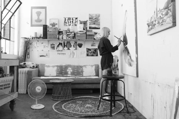 Michelle Blade's work has been exhibited nationally and internationally at Jack Hanley Gallery, SF; Roberts & Tilton, LA; Bravin Lee Gallery, NYC; Western Exhibitions, Chicago; The Center for Contemporary Art, Santa Fe; Union Gallery, London and V1 Gallery, Copenhagen among others. She has been featured and reviewed on NPR's All Things Considered, within The New York Times Magazine, The Los Angeles Times, The San Francisco Chronicle, as well as 7x7 and Juxtapoz Magazine. She is a 2007 recipient of the Murphy-Cadogan Fellowship, A 2X2 Pro Arts Grant, an Alternative Exposure SOEX Grant, and was a SFMOMA Seca finalist in 2010. Blade is represented by CULT Exhibitions in San Francisco, CA. and works with RVCA as part of their ANP (Artist Network Program). Photo from MichelleBlade.com. 