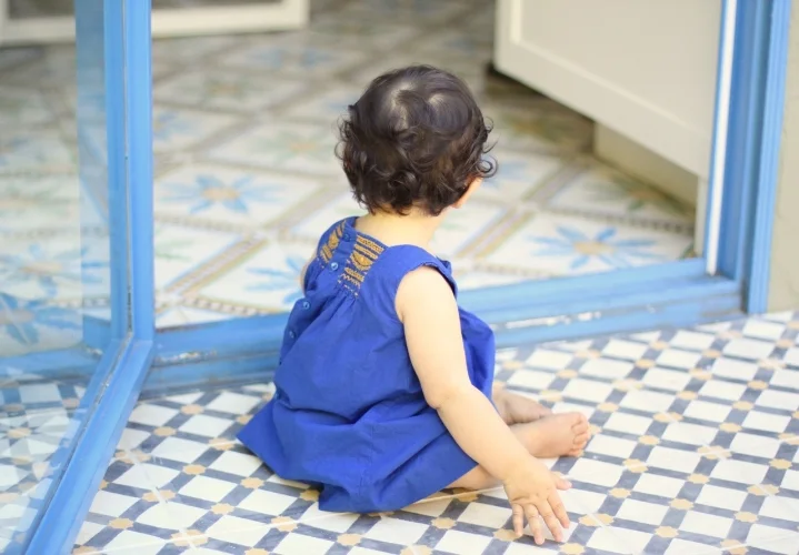 Little Scarlett in blue, by Emily Ulmer
