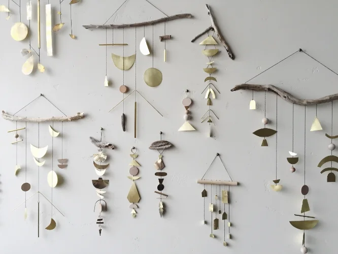 A chorus of chimes made from found objects and crafted metals