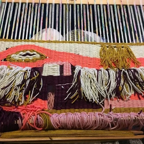 Early weavings from the Etsy shop she shares with her sister, Bourbon + Gin.