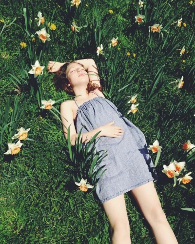 A sleepy Ro in the daffodils.&nbsp;