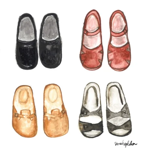 &nbsp; &nbsp; &nbsp; &nbsp; &nbsp; &nbsp; &nbsp; &nbsp; &nbsp; &nbsp; &nbsp; &nbsp;We adore this shoe painting from Sarah's portfolio!
