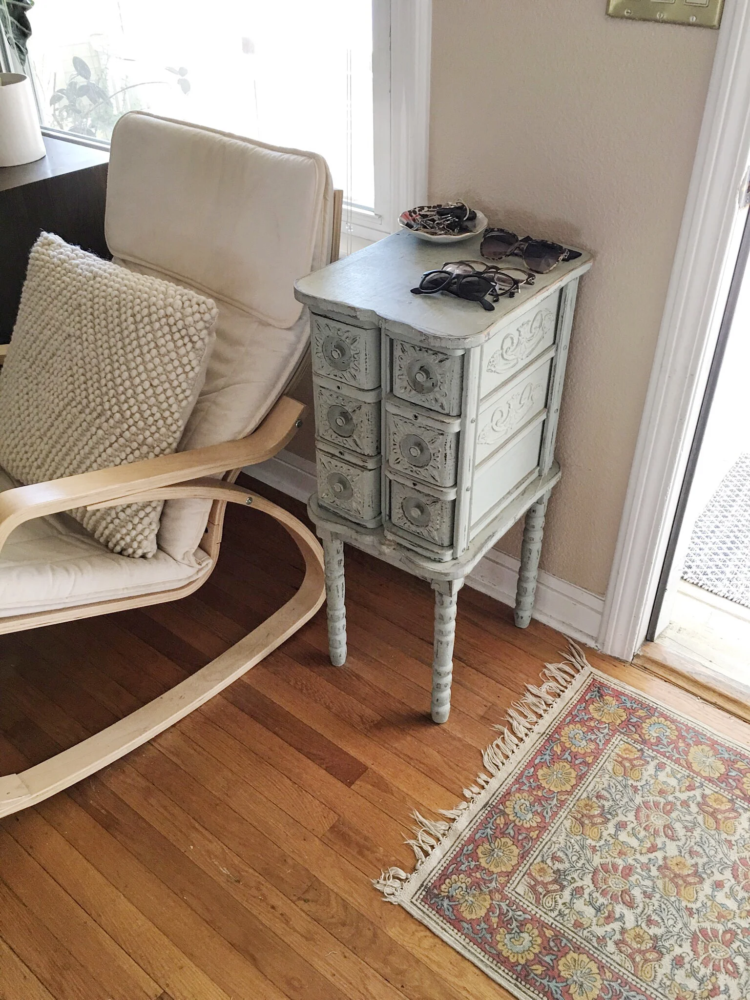 The "sweetest and most challenging moments" lived here on this rocking chair. 
