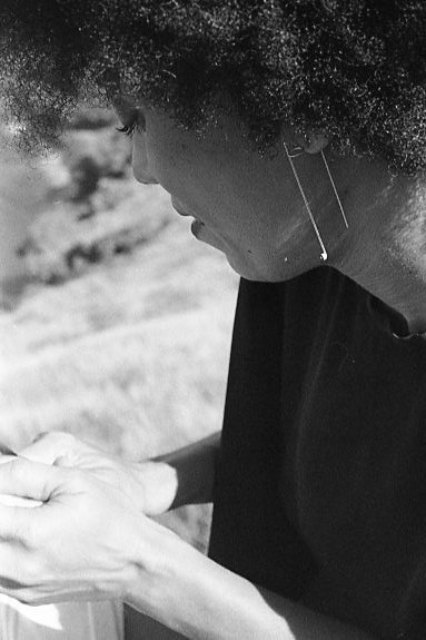 Laurence wearing her THEMIS earrings. Photographed in Martinique, September 16.