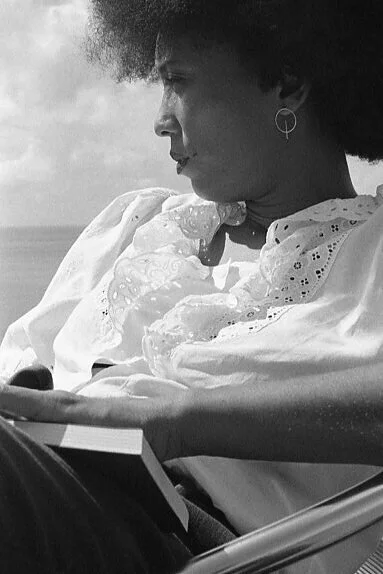 Laurence with QUAN earrings. Martinique, September, 2016.