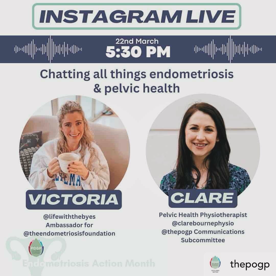 It&rsquo;s #endometriosisawarenessmonth 👈🏼 
We&rsquo;re definitely watching this today over at @thepogp &hellip; 

Posted @withregram &bull; @thepogp 

📣 Join us for our first ever Instagram live 📣@theendometriosisfoundation ambassador @lifewitht