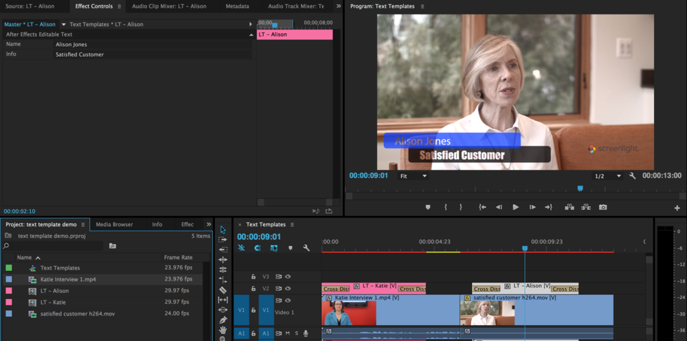 Creating After Effects Text Templates for Premiere Pro — Video Review &  Approval