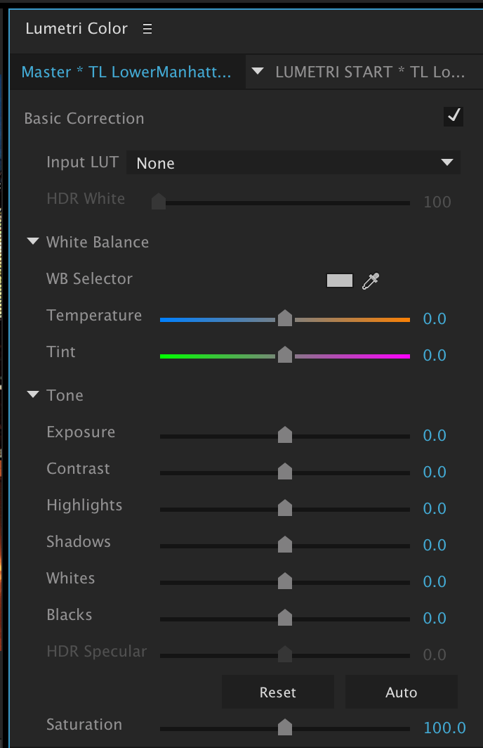 Working on the master clip rather than the one instance of the clip. 