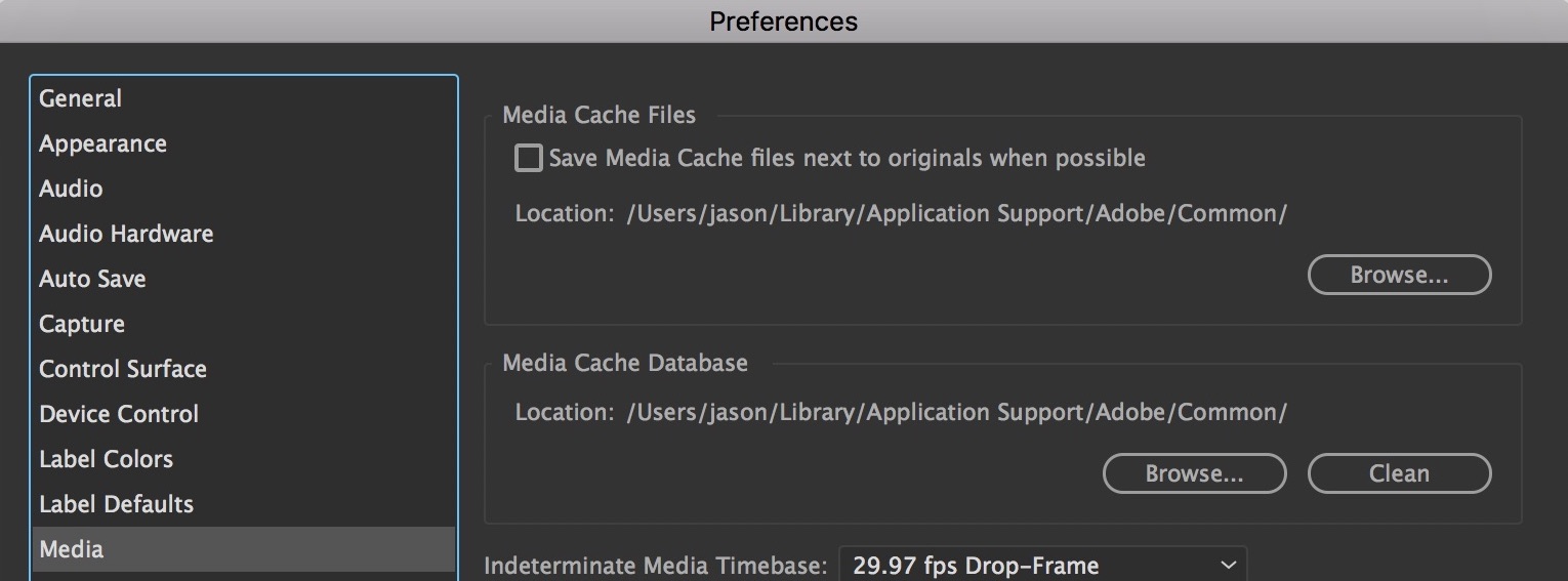 temp files for premiere mac