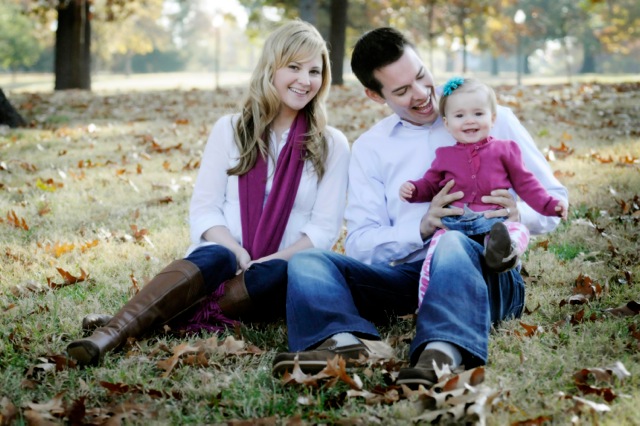This cute little family went with white as their neutral with a magenta accent color and their splash is the turquoise flower in their daughter's hair. 