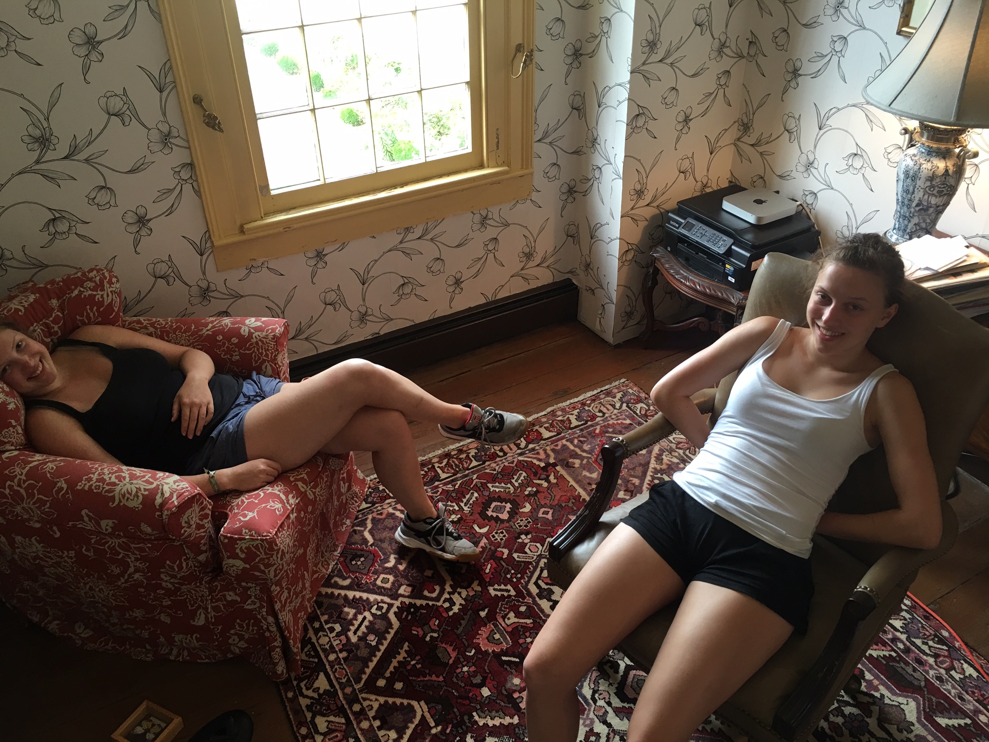 Two tired Woodlawn Farm interns. Here they are in full motion: