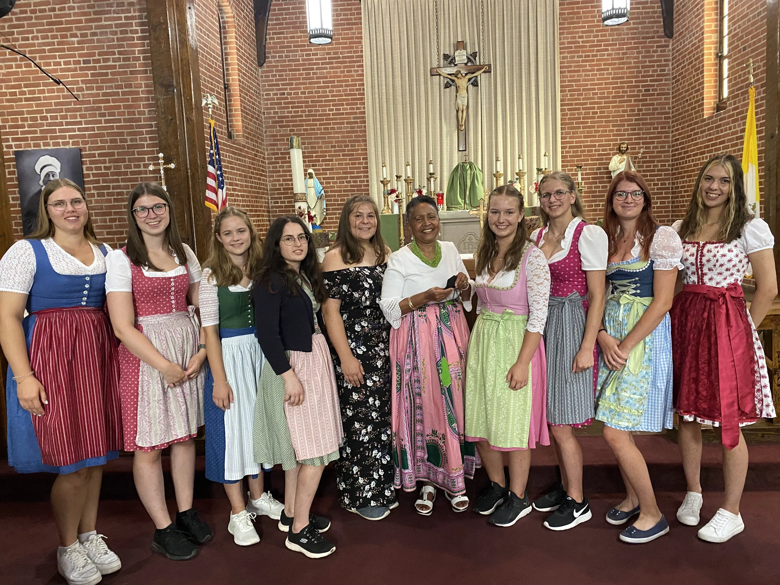 With Dr. Fran and Father Larry at St. Peter Claver Church for Culture Day Sun July 17, 2022