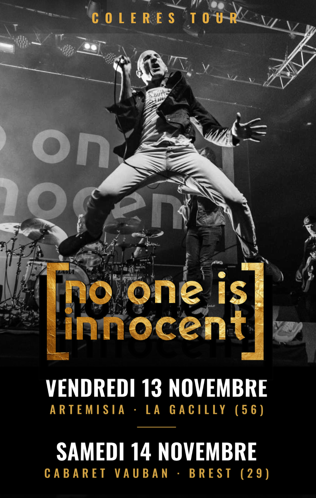 aFFICHE CONCERT NO ONE IS INNOCENT - Salle Artemisia à La Gacilly et Espace Vauban - Brest