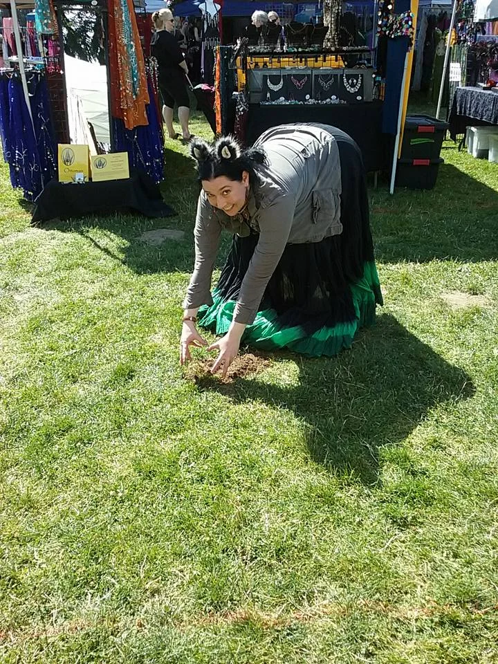 Rebecca tries to catch a mole at med fest!