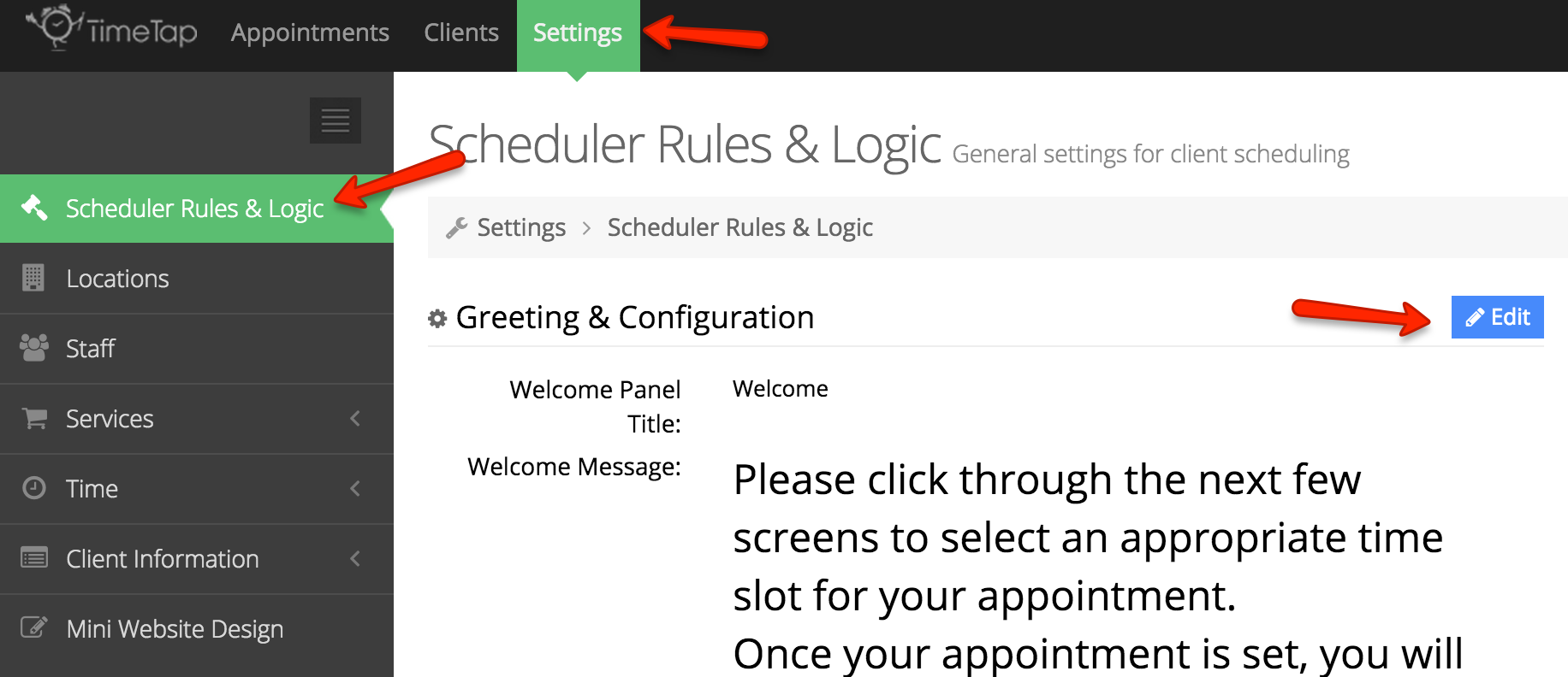 Edit Scheduler Rules & Logic