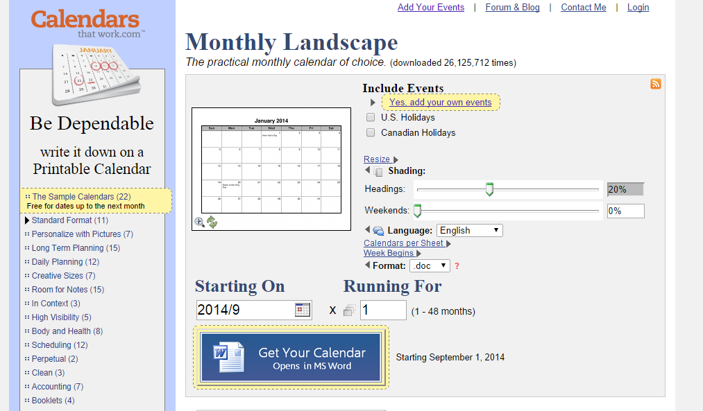 CalendarsThatWork.com