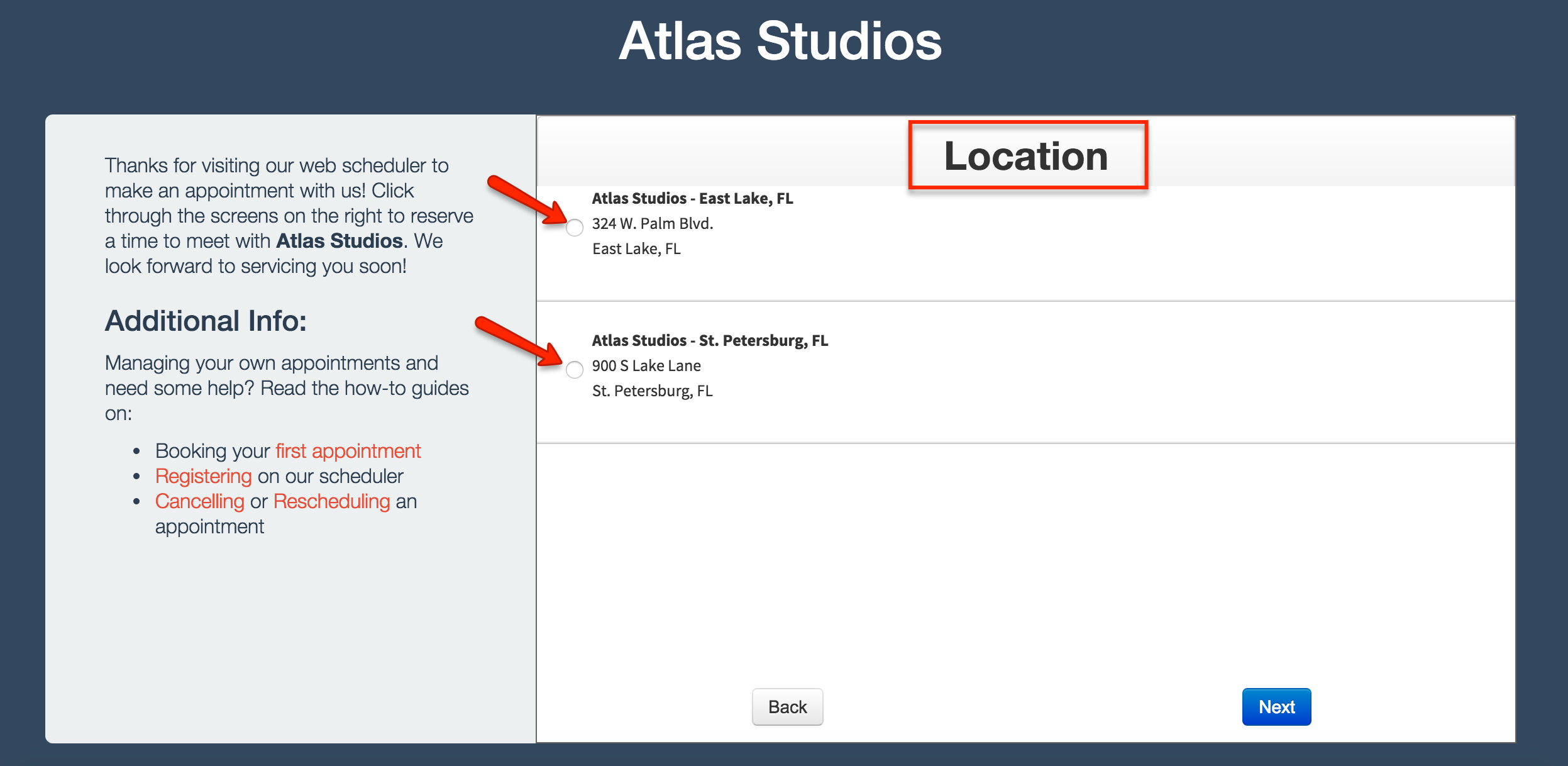 Choose the location that works best for your commute 