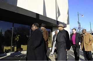 LN pastors prepare to enter County Morgue to request tour and reform meeting