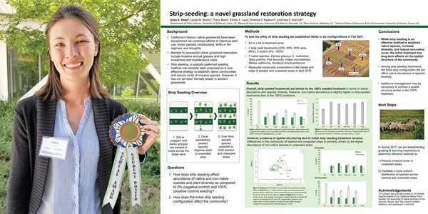 Student Poster Awardee Julea Shaw and her winning poster.