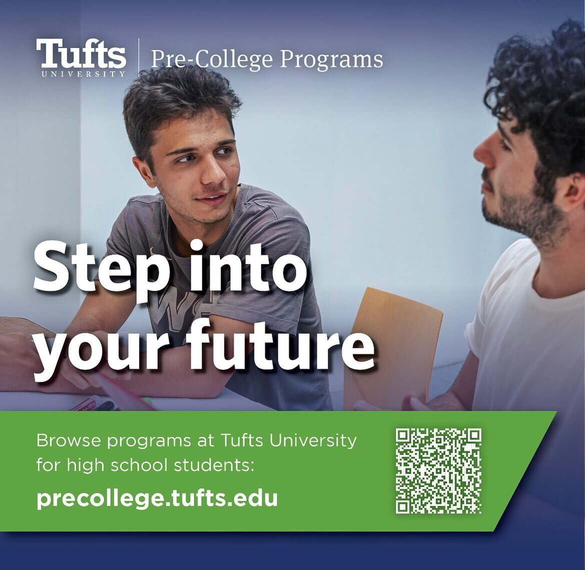 Spend a summer with Tufts Pre-College Programs @tuftsprecollege to dive deeper into your interests, explore your potential, prepare for your future, and make new connections with high school students from around the world. At Tufts University, you ca