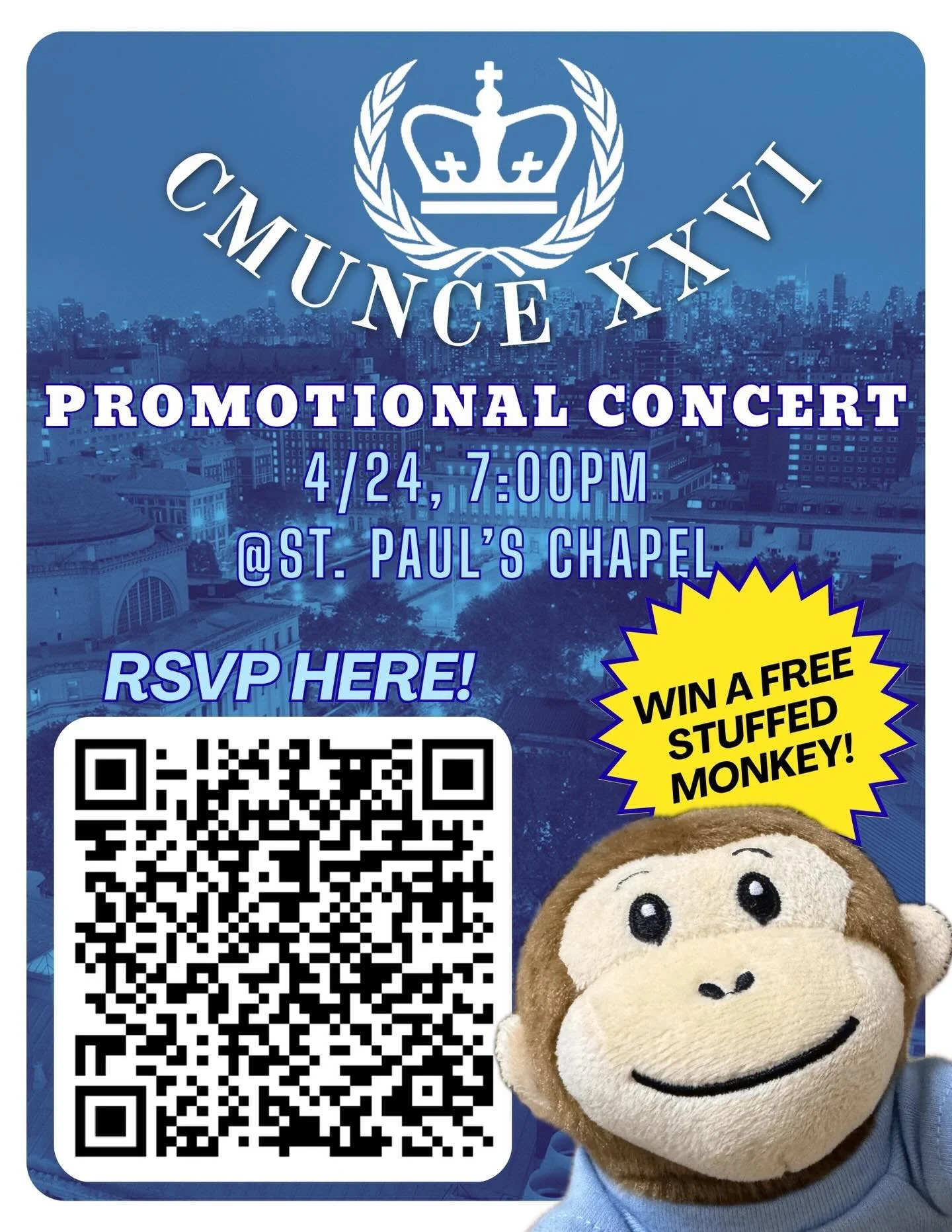 🎹 Enjoy a free live piano performance on campus from our Secretary-General and get a glimpse into CMUNCE XXVI!

Meet the secretariat, learn more about staffing, and see how you can get involved.

📍 St. Paul&rsquo;s Chapel
🗓 April 24 | 7 PM

RSVP t