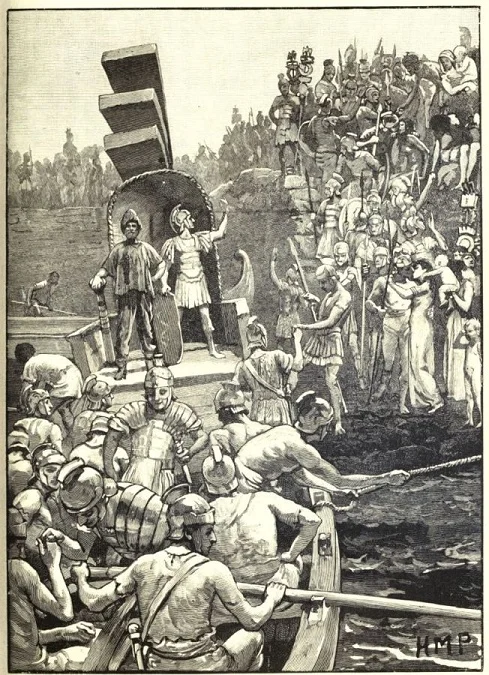 The departure of the Roman legions - a traditional view. From Cassell’s History of England , 1909 edition
