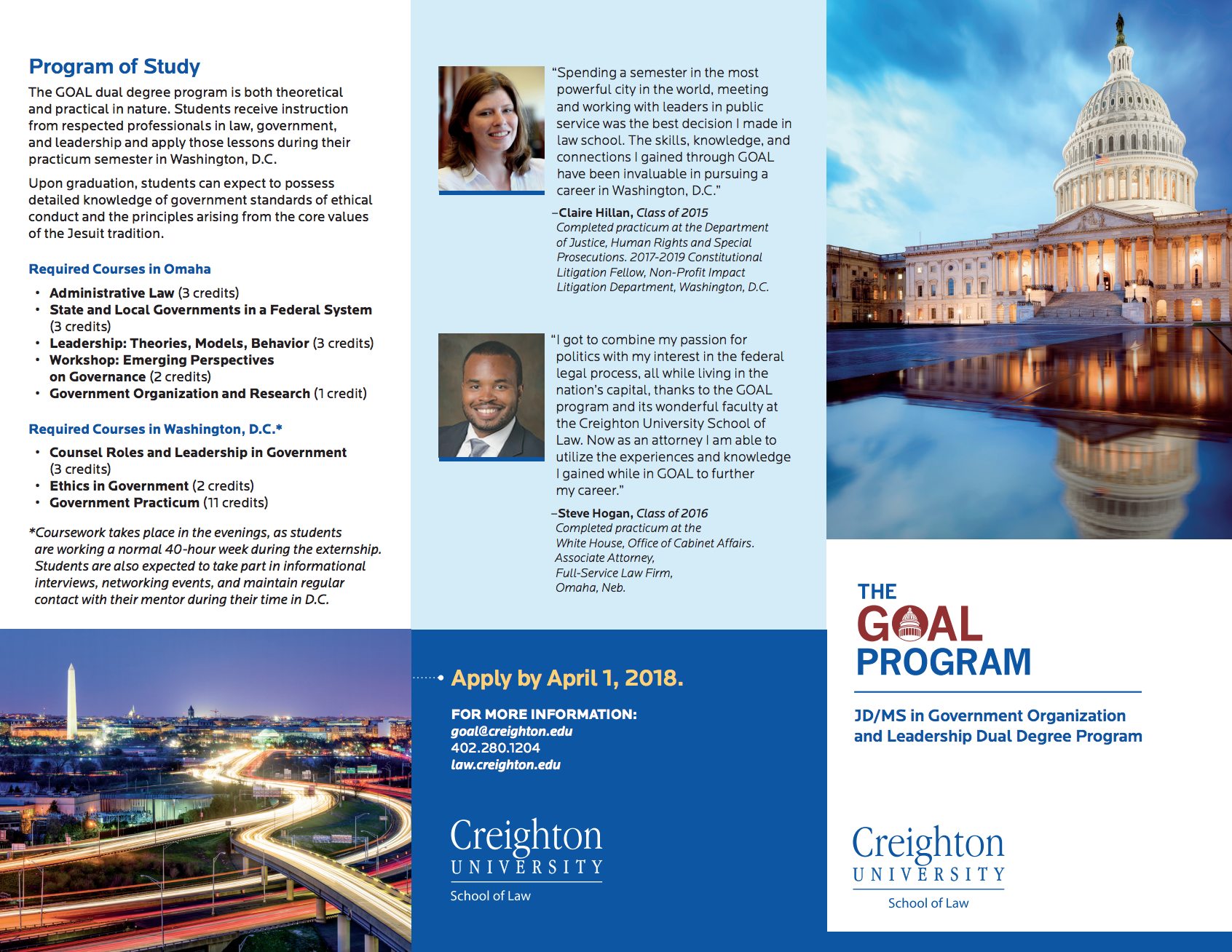 GOAL Tri-Fold Brochure AY 2017-18