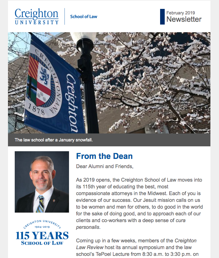 Creighton School of Law Newsletter - February 2019