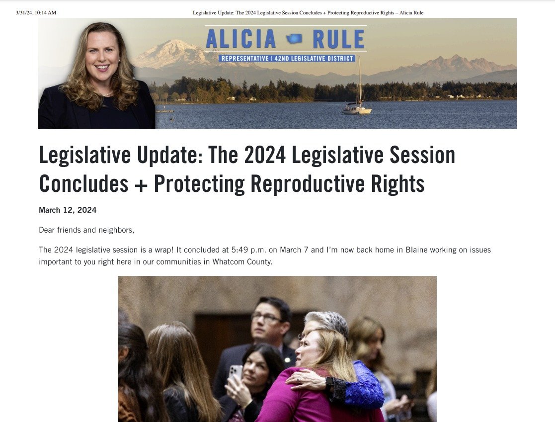 Legislative Update: The 2024 Legislative Session Concludes + Protecting Reproductive Rights – Alicia Rule