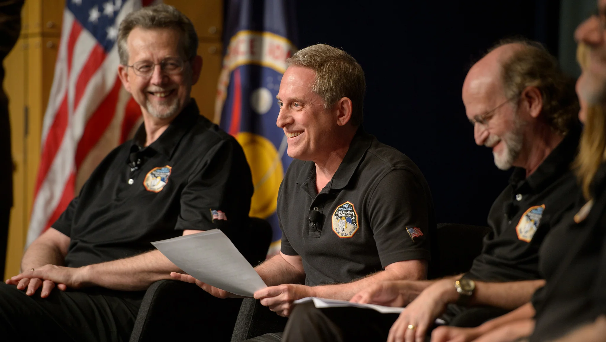 Alan Stern, principal director of the New Horizons mission, with members of his team. NASA/Flickr (CC BY-NC 2.0)