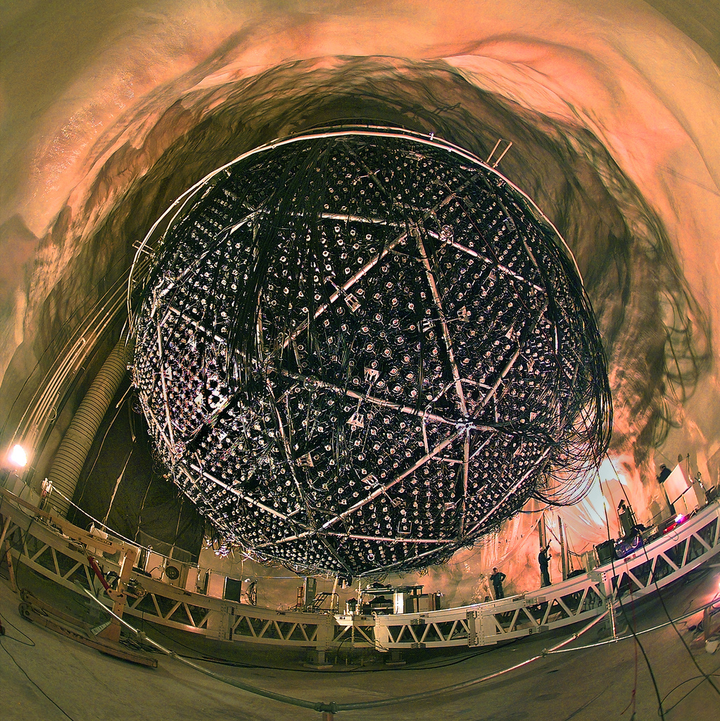 Particle experiments are often held underground, and Sudbury Neutrino Observatory is no exception: it was built in a nickel mine, around 2km below the surface. Berkeley Lab/Flickr (CC BY-NC-ND)