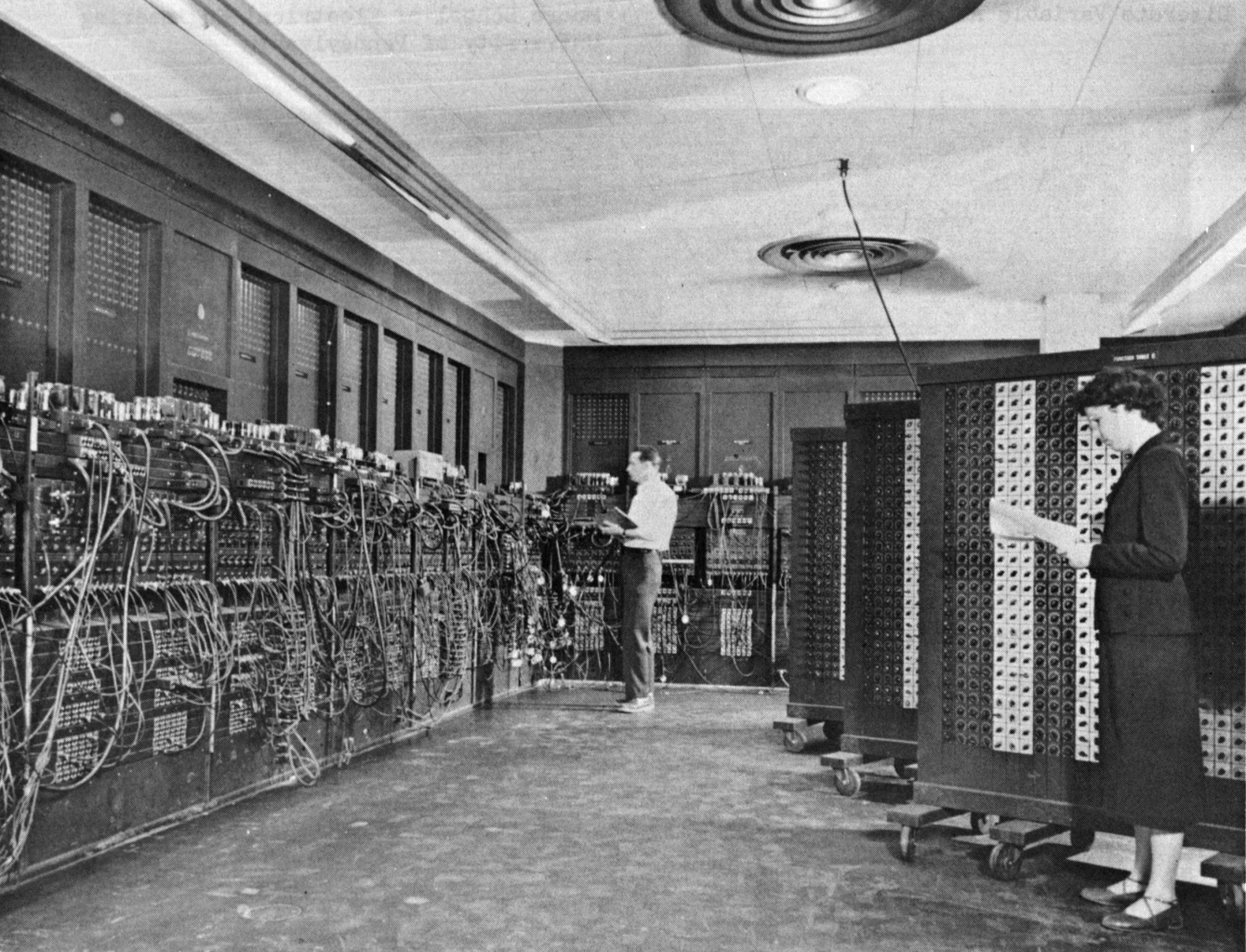ENIAC, the first computer. We’ve come a long way since then, with powerful computers now able to fit inside our pockets. Wikimedia Commons (public domain)