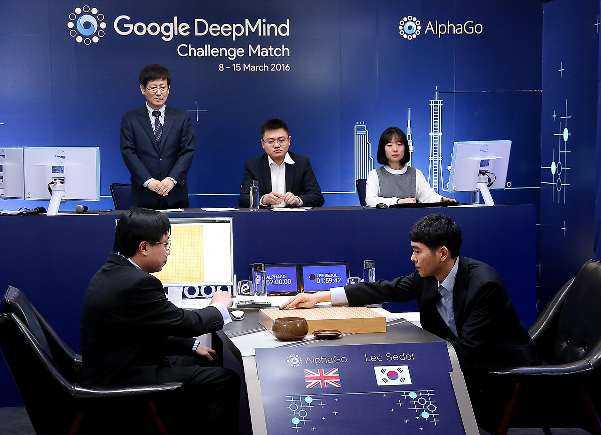 Lee Sedol starts the first of five games against AlphaGo on March 9th. Game One: AlphaGo vs. Lee Sedol (March 9)/Google Press