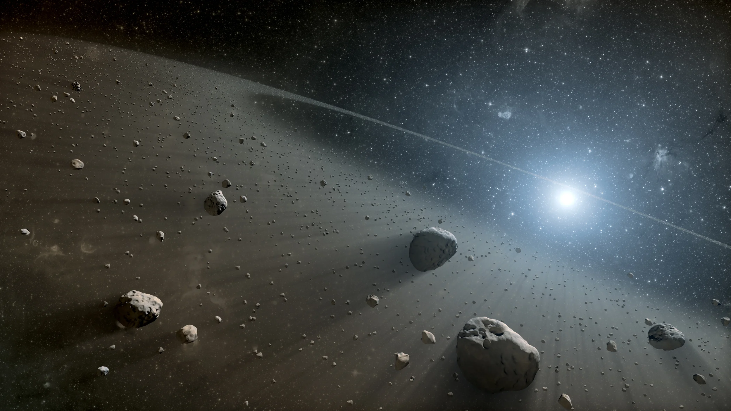 In the 19th century, objects that were too small lost their planet status and reclassified as asteroids. Artist impression of asteroid belt. NASA/JPL-Caltech/Wikimedia Commons (public domain)