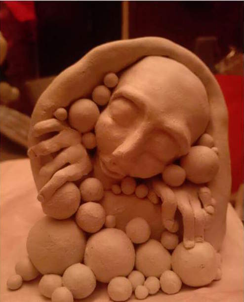 Clay sculpture created under the influence of marijuana. © "Alice" (used with permission)