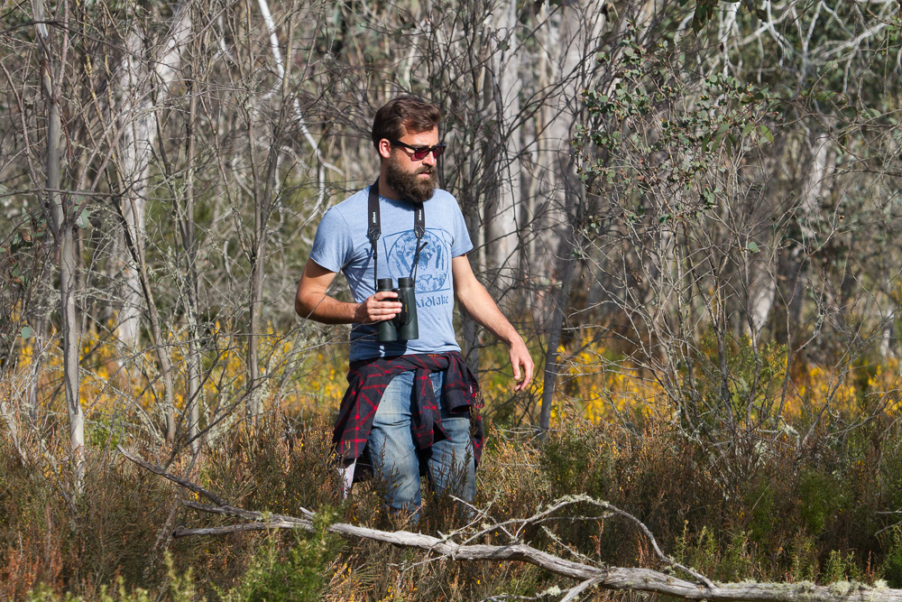 Rohan Long chasing birds in Victoria's Alpine National Park. © Heath Warwick (used with permission)