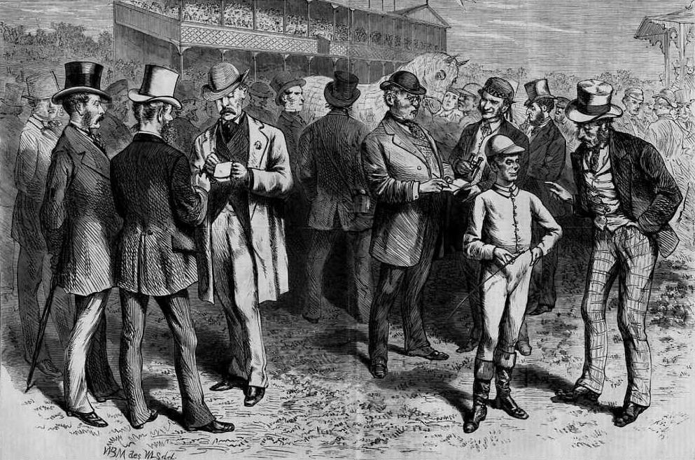 Betting has long been a part of sporting culture, particularly in horse racing. W. L. Sheppard/Wikimedia Commons (public domain)