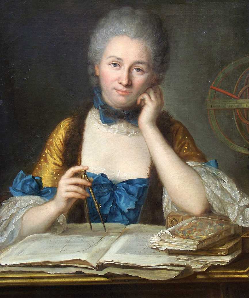 "Madame Du Châtelet at her desk", a portrait by French Rococo artist Maurice Quentin de La Tour. Wikimedia Commons (public domain)