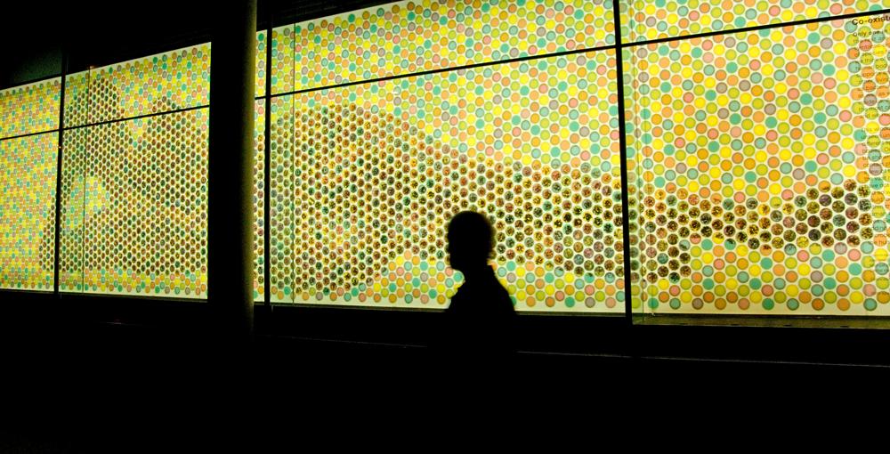 'Co-existence,' a window installation at the Wellcome Trust in London, representing the 2000 species of microbes that share our bodies. Chris Beckett/Flickr (CC BY-NC-ND 2.0)