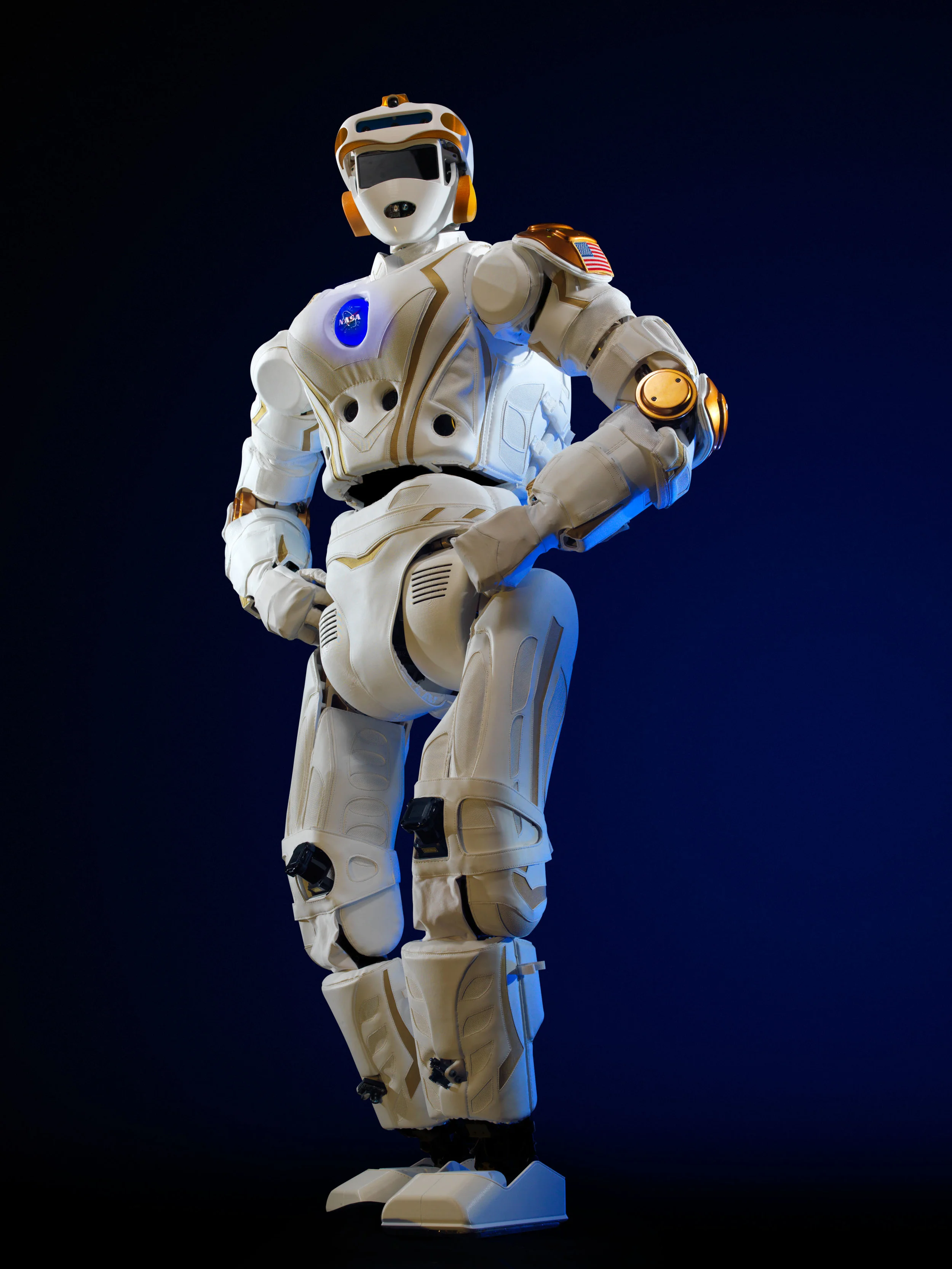 NASA's Valkyrie robot standing proud, and so he should. This is one advanced piece of robotics. NASA (public domain)