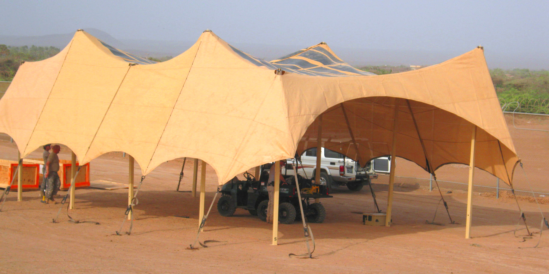 Flexible solar panels have greater utility than their rigid counterparts, and can be used in a wider variety of scenarios, such as on tents. Wikimedia Commons (public domain)