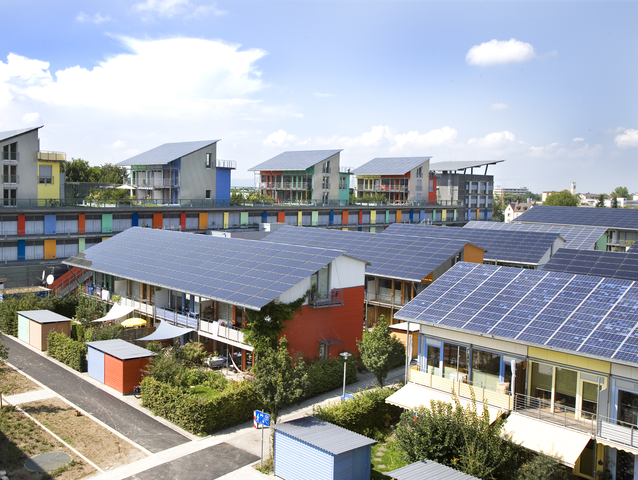 Solar panels on rooftops allow residents to take advantage of the Australian sun. Wikimedia Commons (public domain)