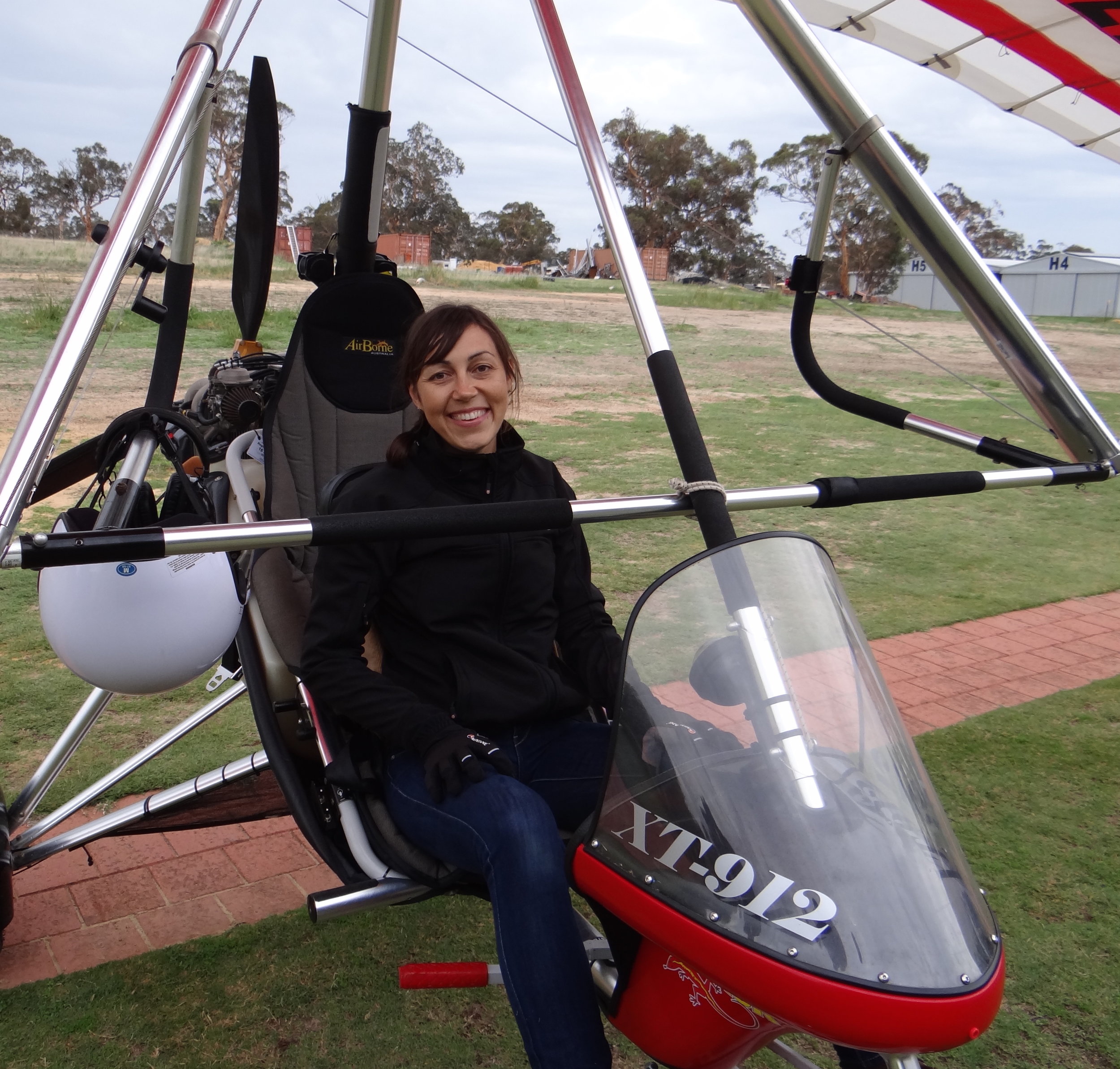 Milly Formby at the helm of an XT-912 microlight. © Gordon Marshall