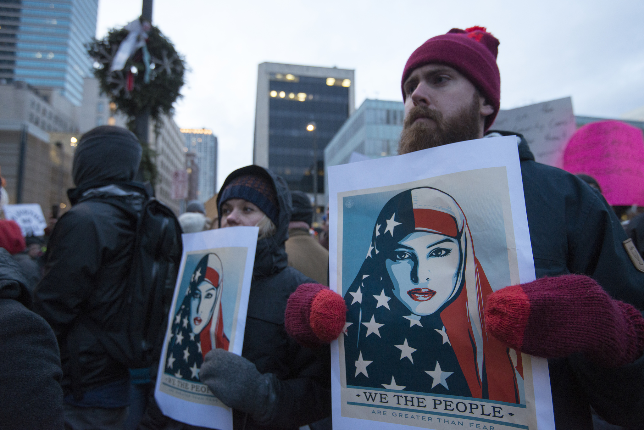 Following the signing of the executive order, many people across the US protested the ban on the streets and at airports. Fibonacci Blue/Flickr (CC BY 2.0)