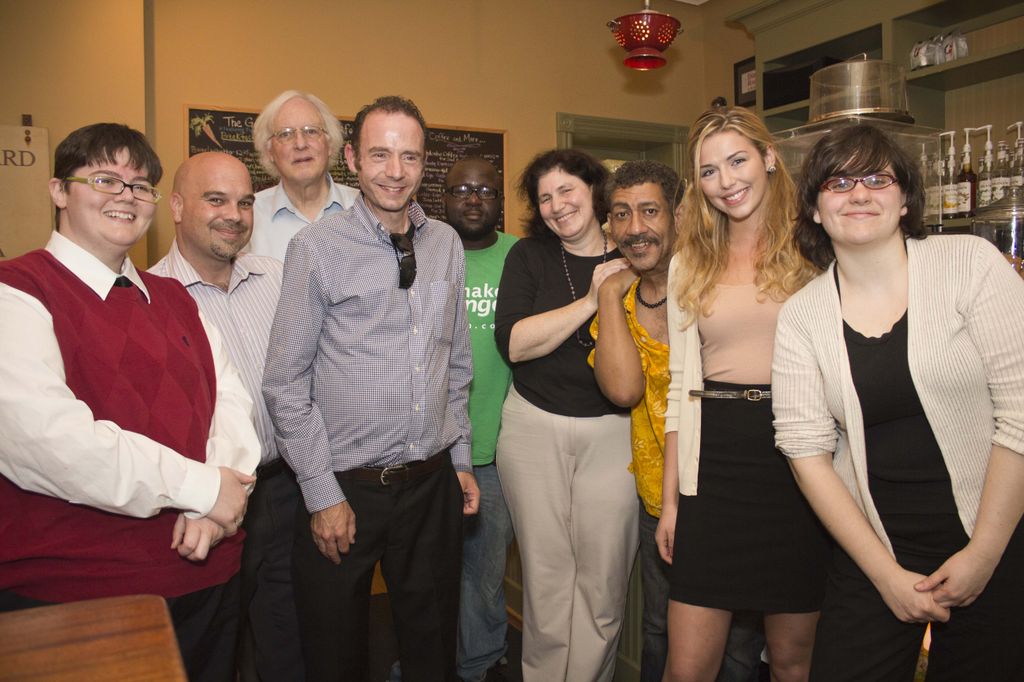 Timothy Ray Brown (fourth from left), pictured here with members of the AIDS Policy Project, was the first person to be cured of HIV. Griffin Boyce/Flickr (CC BY 2.0)